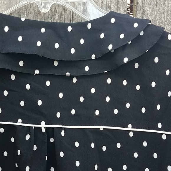 Cooperative Black and White Polka Dot Blouse Small - Picture 6 of 10